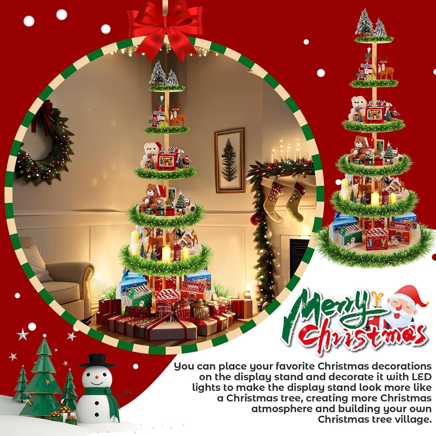 6 Tier 6 Ft Christmas Village Display, Circle