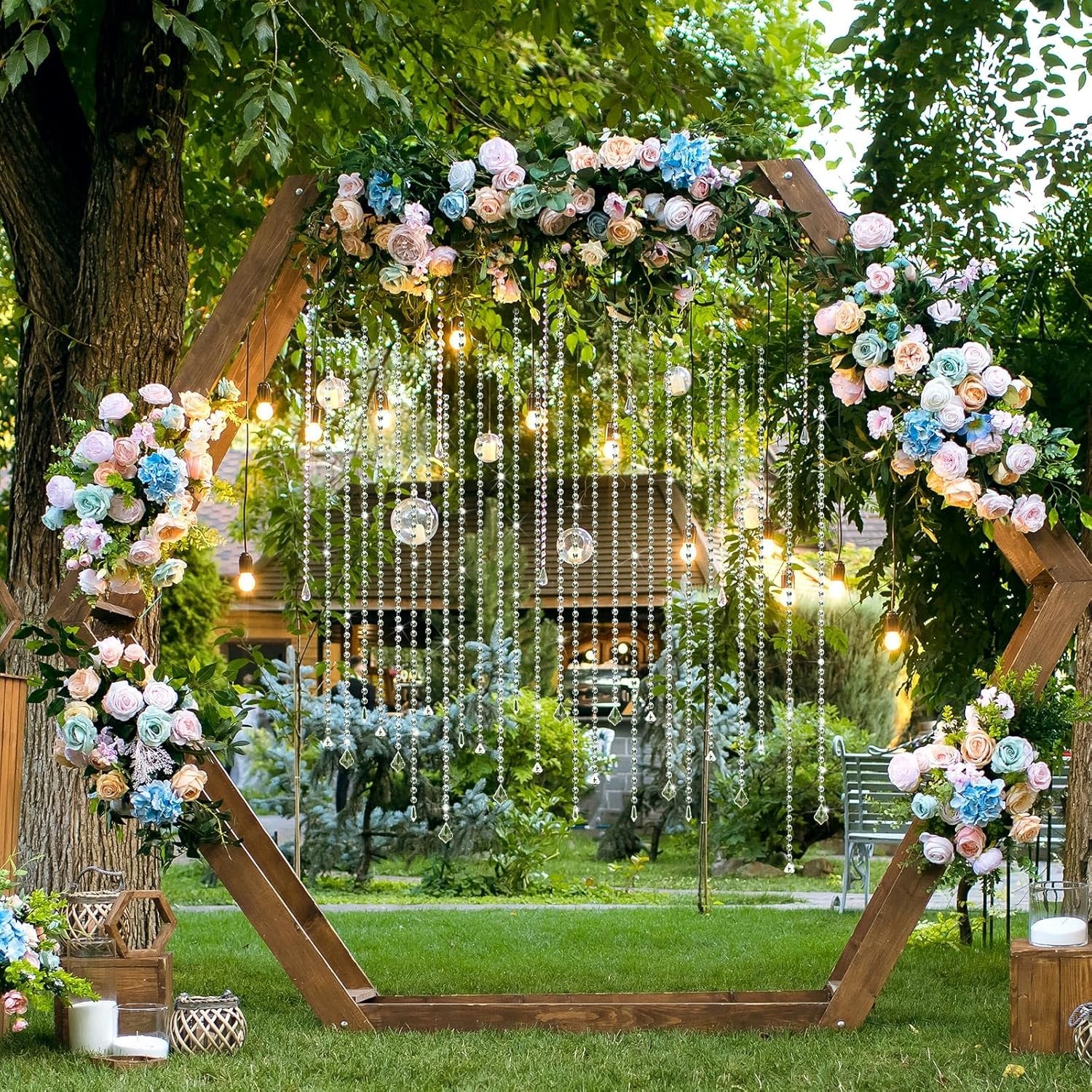 24 Pcs 39 Inch Clear Acrylic Crystal Garland Strands