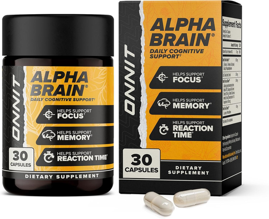 Alpha Brain Nootropic Brain Supplement for Focus & Memory, 30 Count | IGEN Non-Gmo Tested; L-Theanine, Alpha GPC & Vitamin B6; Brain Supplement for Memory, Focus & Mental Clarity, Men & Women