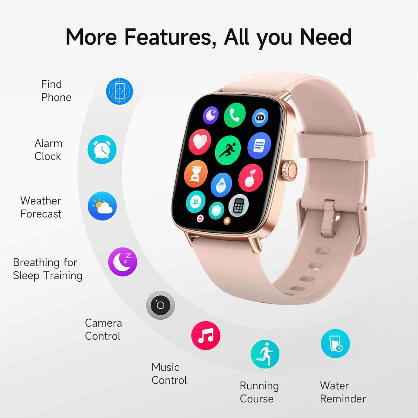 Smart Watch for Women, 1.85" HD Smartwatch (Answer/Make Calls), 2 Bands
