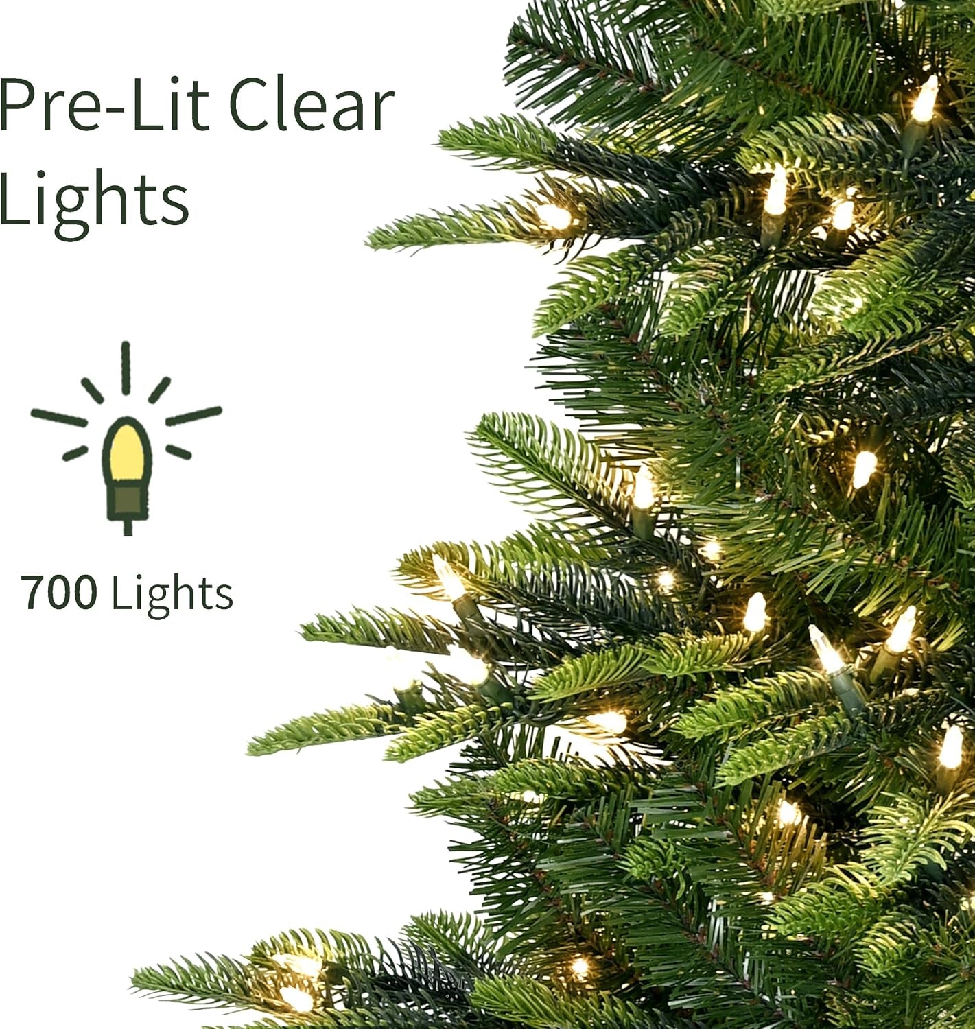 7.5Ft Pre-Lit Aspen Fir Artificial Christmas Tree