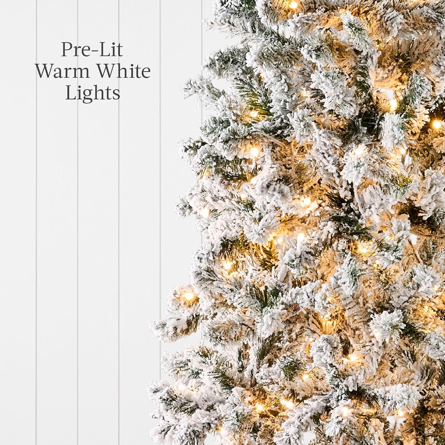 7.5Ft Flocked Pencil Christmas Tree W/Twinkling Leds, Pre-Lit Slim Artificial Holiday Decoration, Lighted Skinny W/Base, 350 Lights, 641 Tips, Warm White Lights