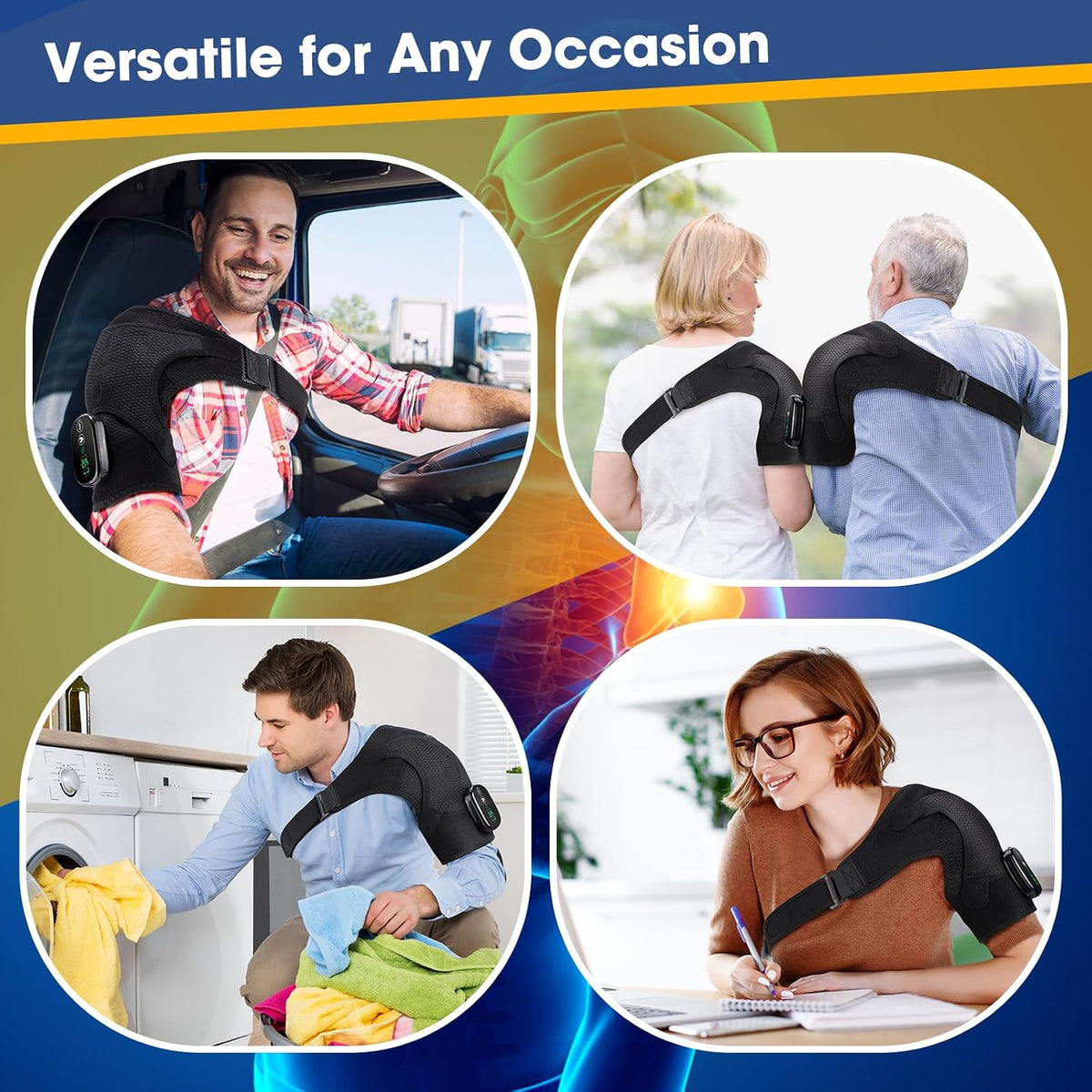 Cordless Shoulder Heating Pad with Massage, FSA Eligible Items