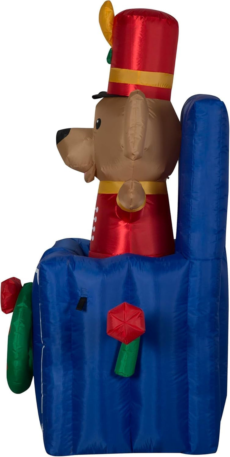 5FT Animated Dog Toy Soldier in a Box Christmas Inflatable by Gemmy - Holiday Yard Inflatables
