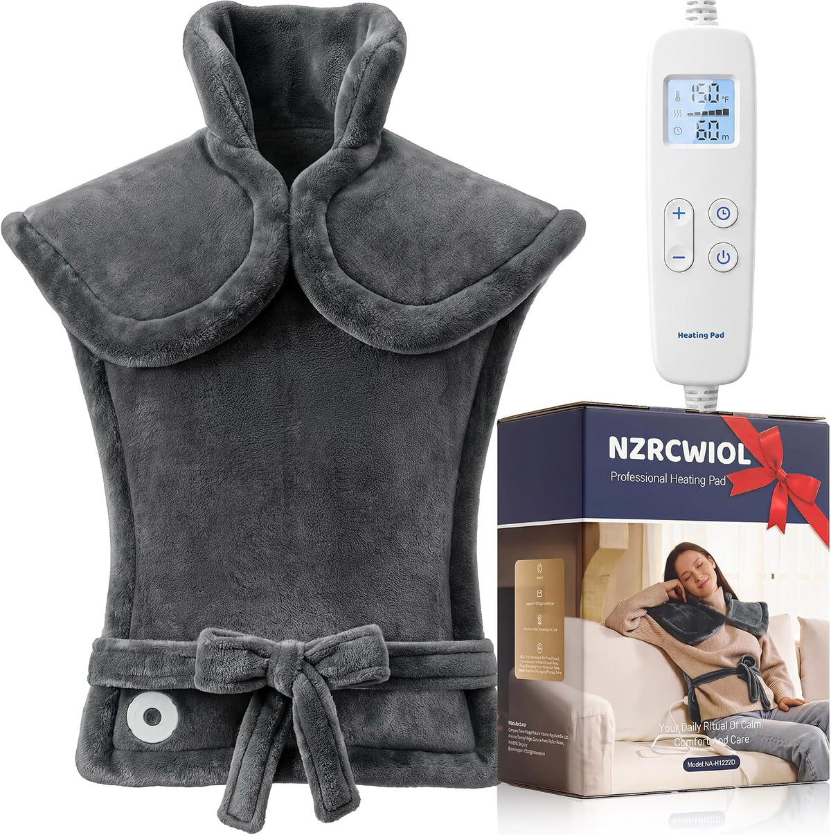 Electric Heating Pad for Neck Shoulder: 33X24In, ETL Certified