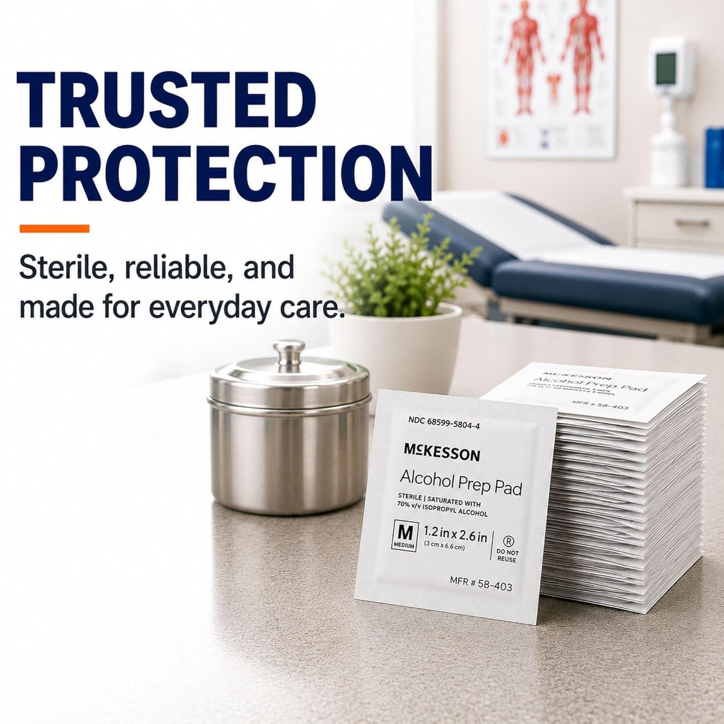 Alcohol Prep Pads, (200 Count) - Sterile, Individually Wrapped Wipes, 70% Isopropyl Alcohol, Medium Size, 2-Ply, Medical Grade, First Aid, 1 Box