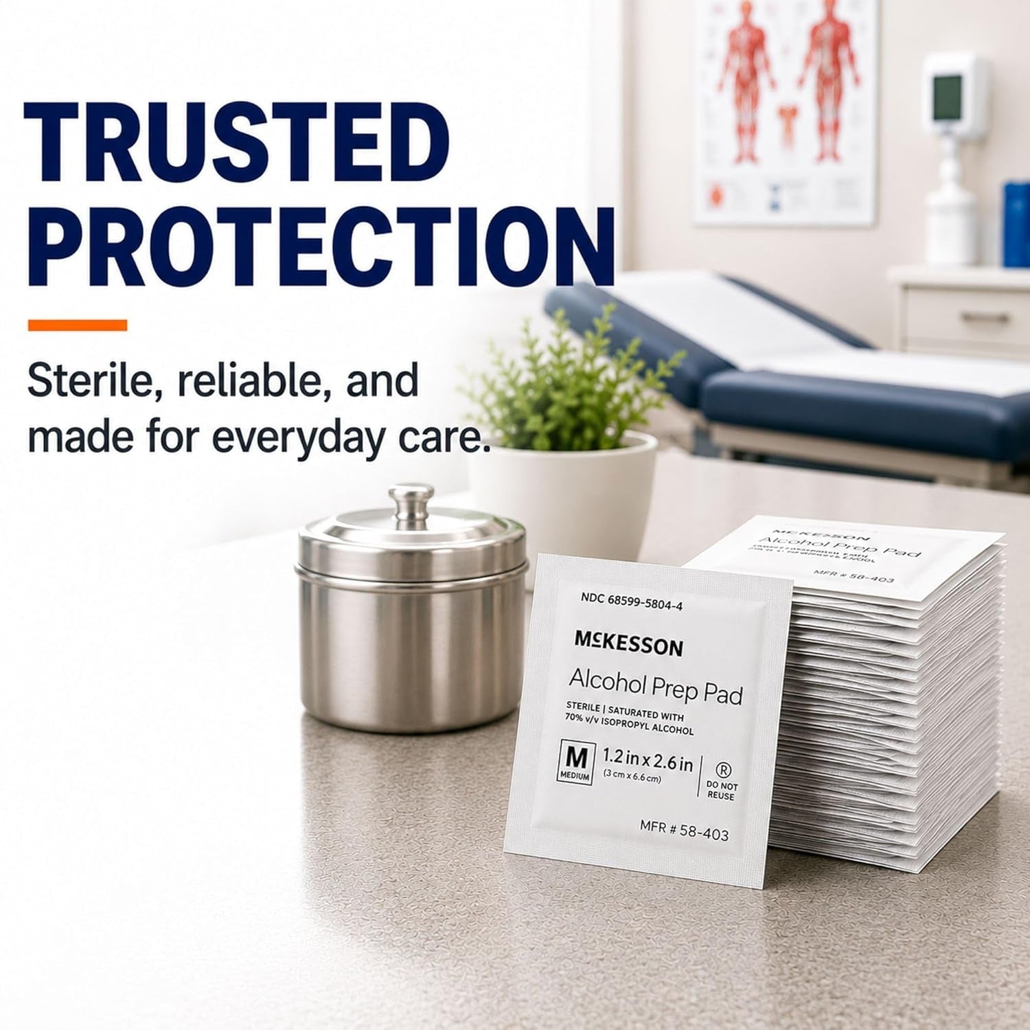Alcohol Prep Pads, (200 Count) - Sterile, Individually Wrapped Wipes, 70% Isopropyl Alcohol, Medium Size, 2-Ply, Medical Grade, First Aid, 1 Box