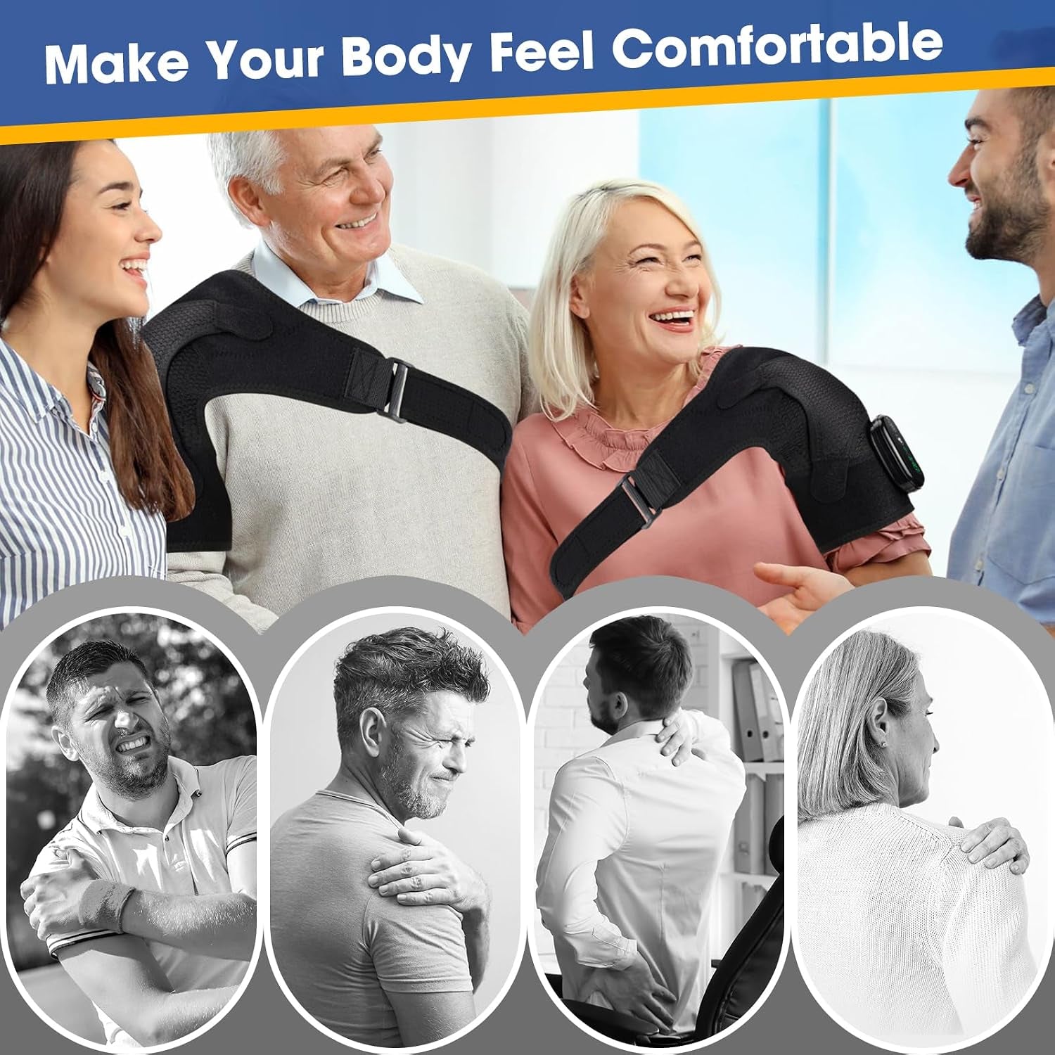 Cordless Shoulder Heating Pad with Massage, FSA Eligible Items