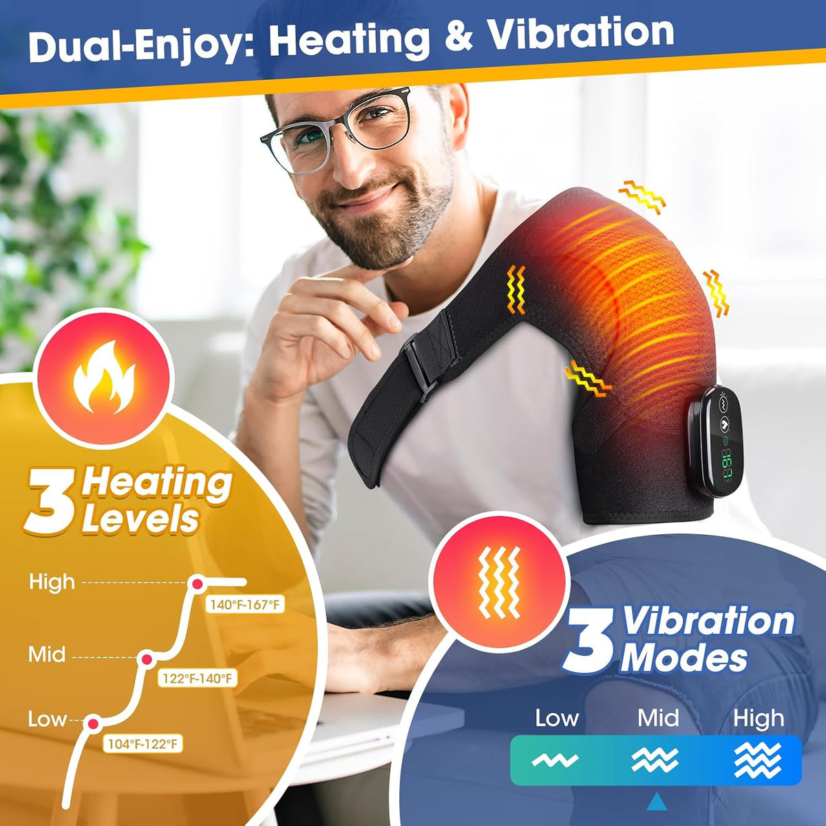 Cordless Shoulder Heating Pad with Massage, FSA Eligible Items