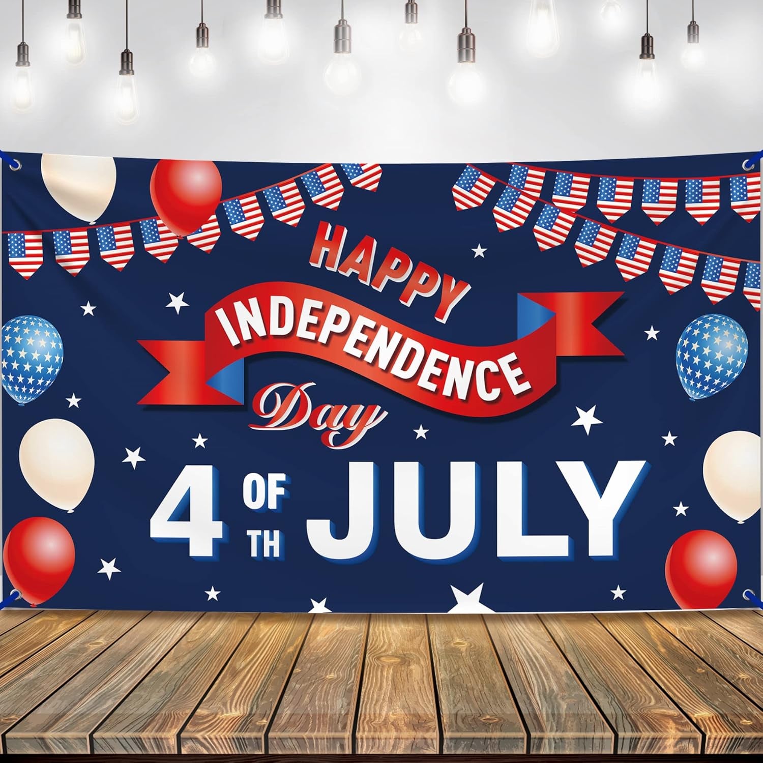, Happy 4Th of July Banner - Large, 72X44 Inch | 4Th of July Decorations for Home | July 4 Decorations Banner for Patriotic Decorations Outdoor | Fourth of July Banner, 4Th of July Backdrop