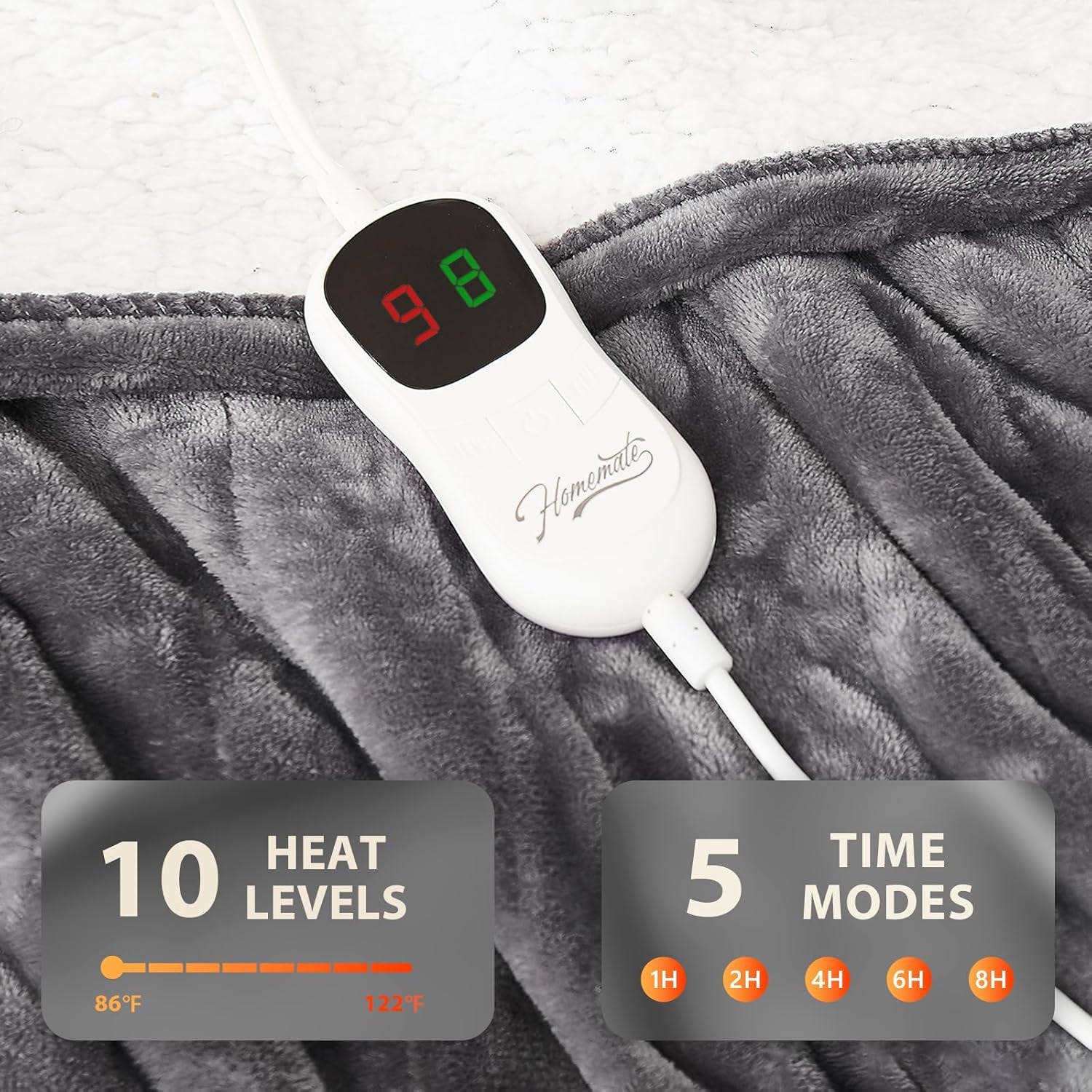 Heated Electric Blanket Twin 62"X84" Heating Throw Blanket