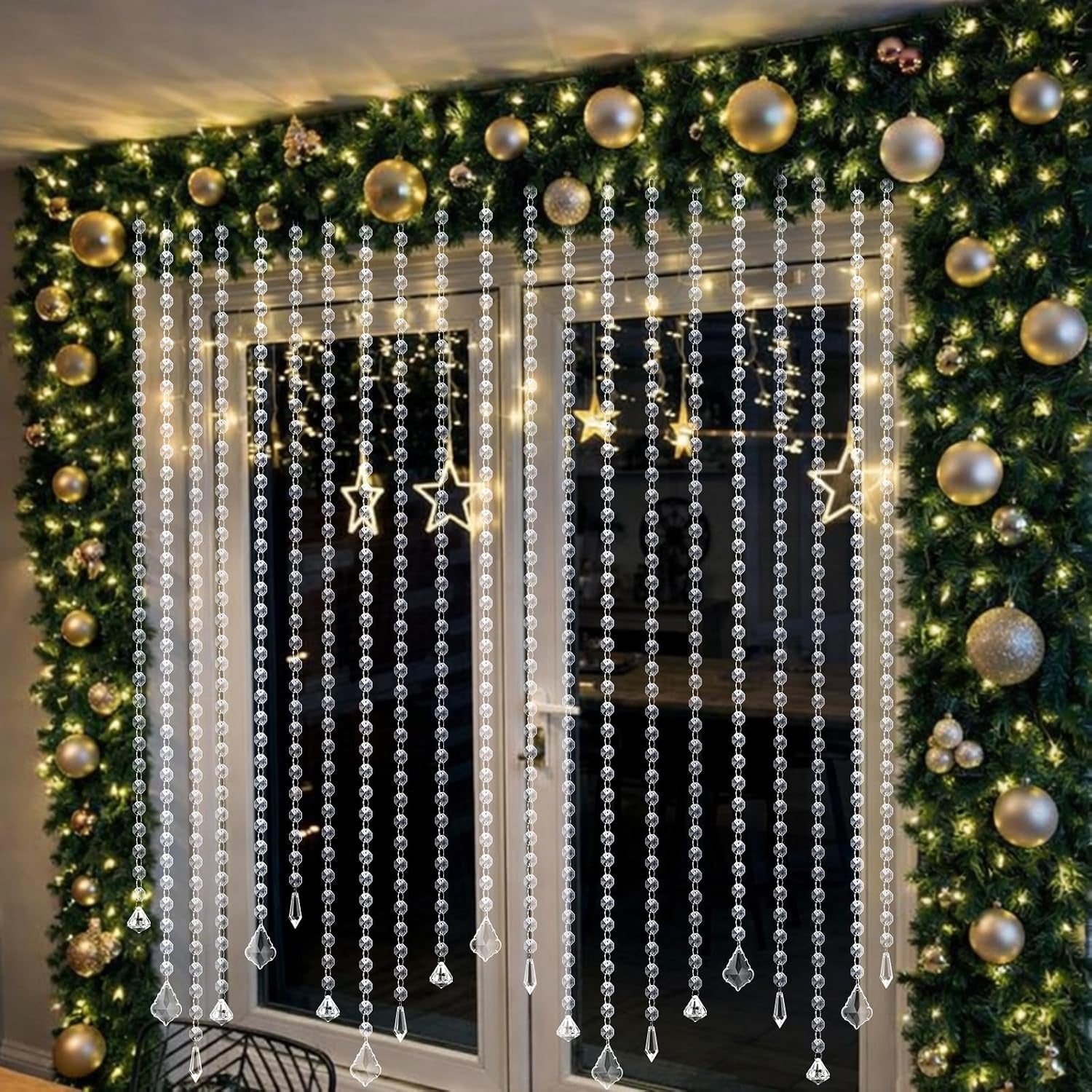 24 Pcs 39 Inch Clear Acrylic Crystal Garland Strands