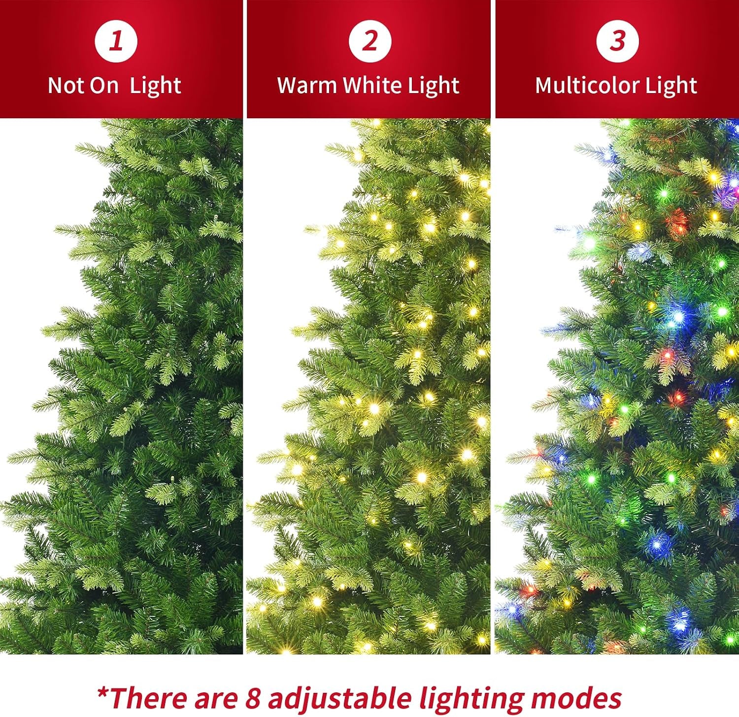 Pre-Lit Rotating Christmas Tree, 6.5FT Artificial for Home Decor