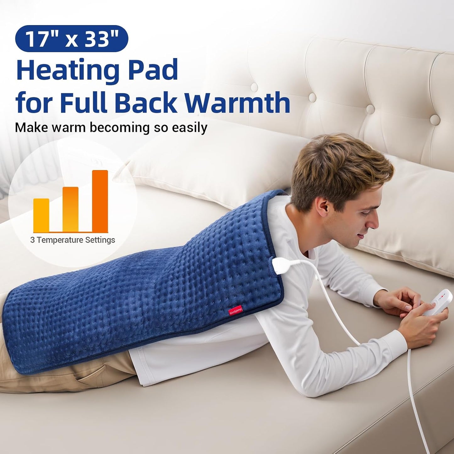 Extra Large Heating Pad for Back Period, 33''X 17'' FSA Eligible