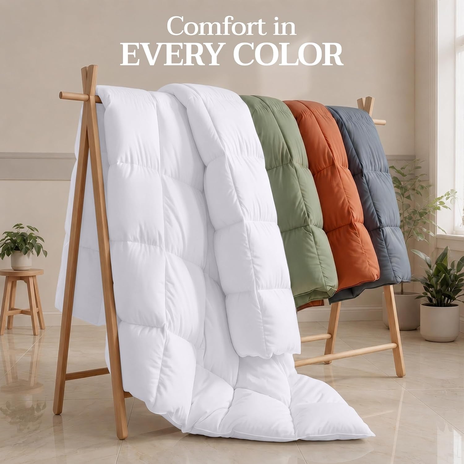 Twin Comforter, Duvet Insert, White, 64 X 88 Inches