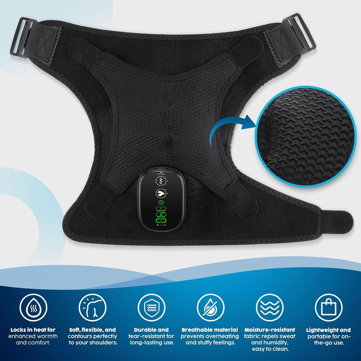 Cordless Shoulder Heating Pad with Massage, FSA Eligible Items