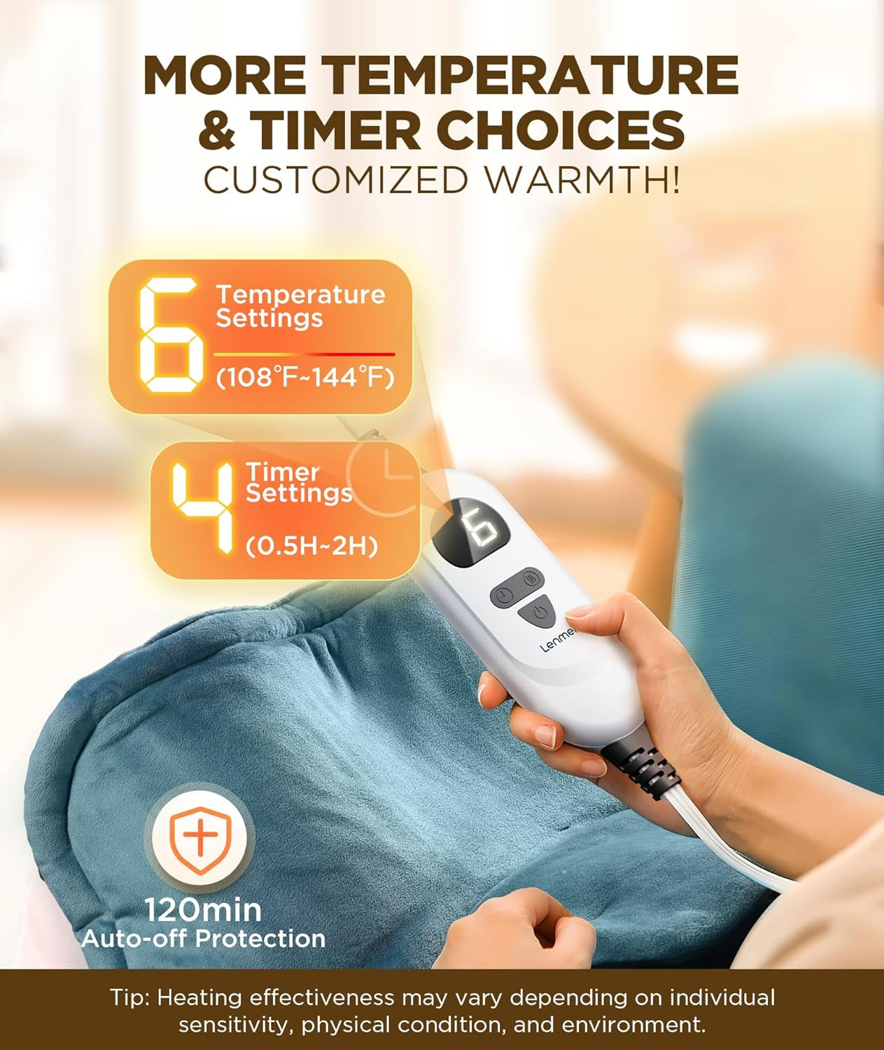 Graphene-Infused Heating Pad 3X Deeper Muscle Relief, Weighted Instant Heating Pads for Neck and Shoulders, Heated Wrap with 6 Heat Options and 4 Auto-Off Timer, Gifts for Mom Women Christmas Birthday