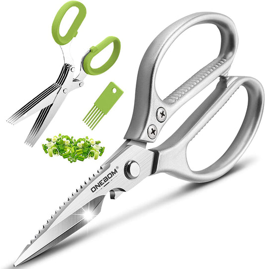 Kitchen Shears 2 Pack,Multi Function Kitchen Scissors Heavy Duty 304 Stainless Steel,For Chicken,Meat,Fish