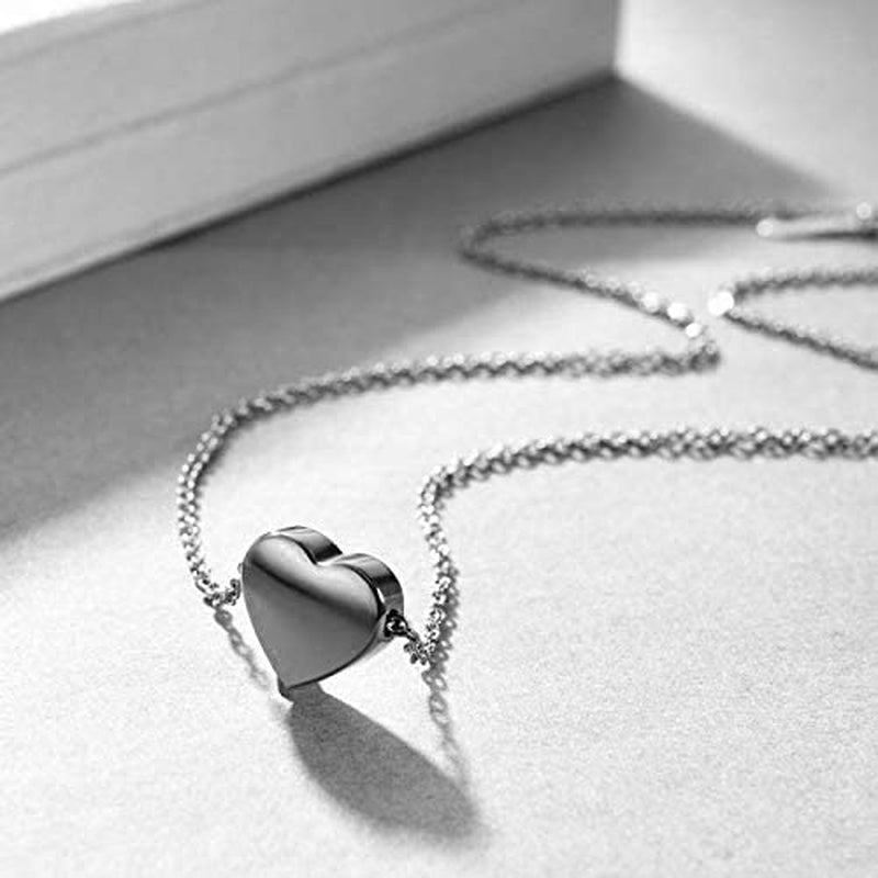 Heart Necklace and Bracelet for Women Girls Stainless Steel Initial Jewelry Set