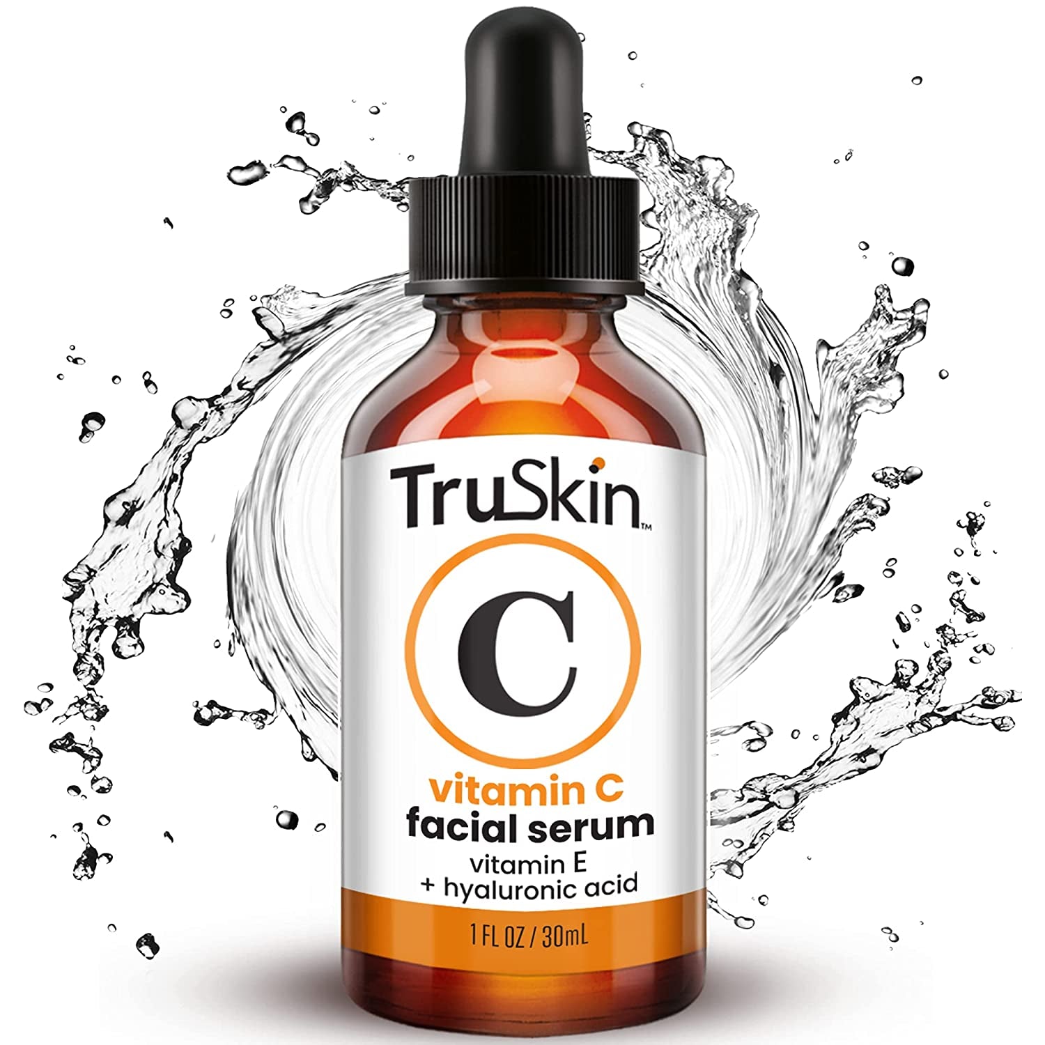Truskin Vitamin C Serum for Face, anti Aging Serum with Hyaluronic Acid, Vitamin E, Organic Aloe Vera and Jojoba Oil, Hydrating & Brightening Serum for Dark Spots, Fine Lines and Wrinkles, 1 Fl Oz