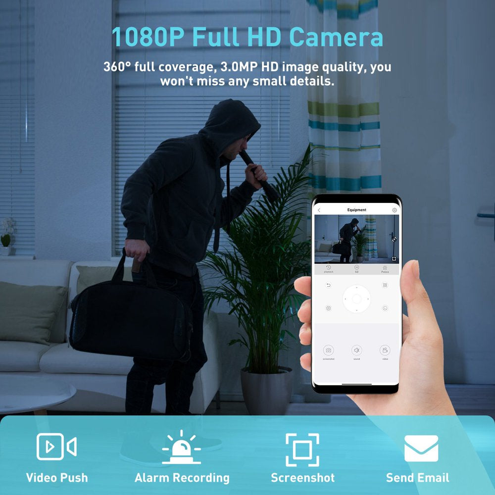 Baby Monitor Security Camera, Wifi Indoor Camera, 360-Degree Smart 1080P Pet Camera for Home Security and Nanny Elderlywith Motion Detection, Night Vision, Two-Way Audio