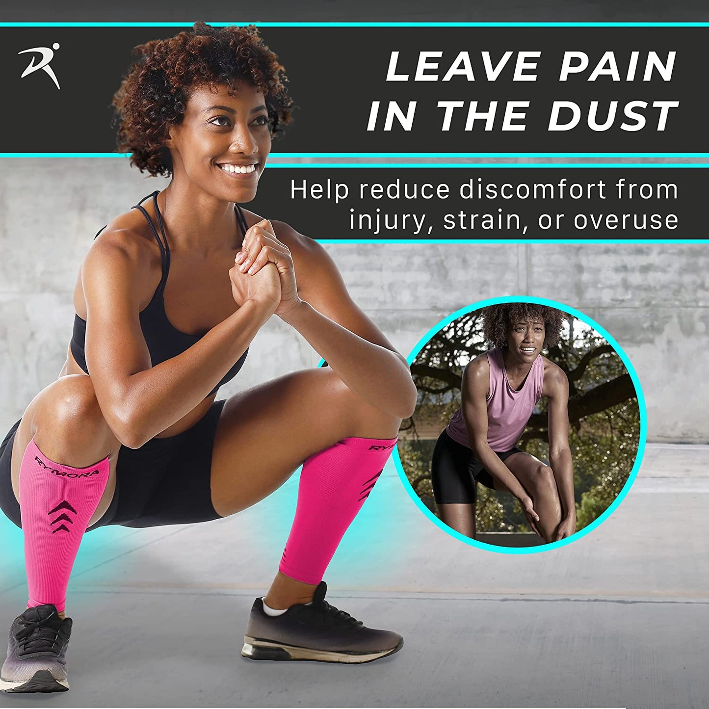 Leg Compression Sleeve, Calf Support Sleeves Legs Pain Relief for Men and Women, Comfortable and Secure Footless Socks for Fitness, Running, and Shin Splints – Black, Large (One Pair)