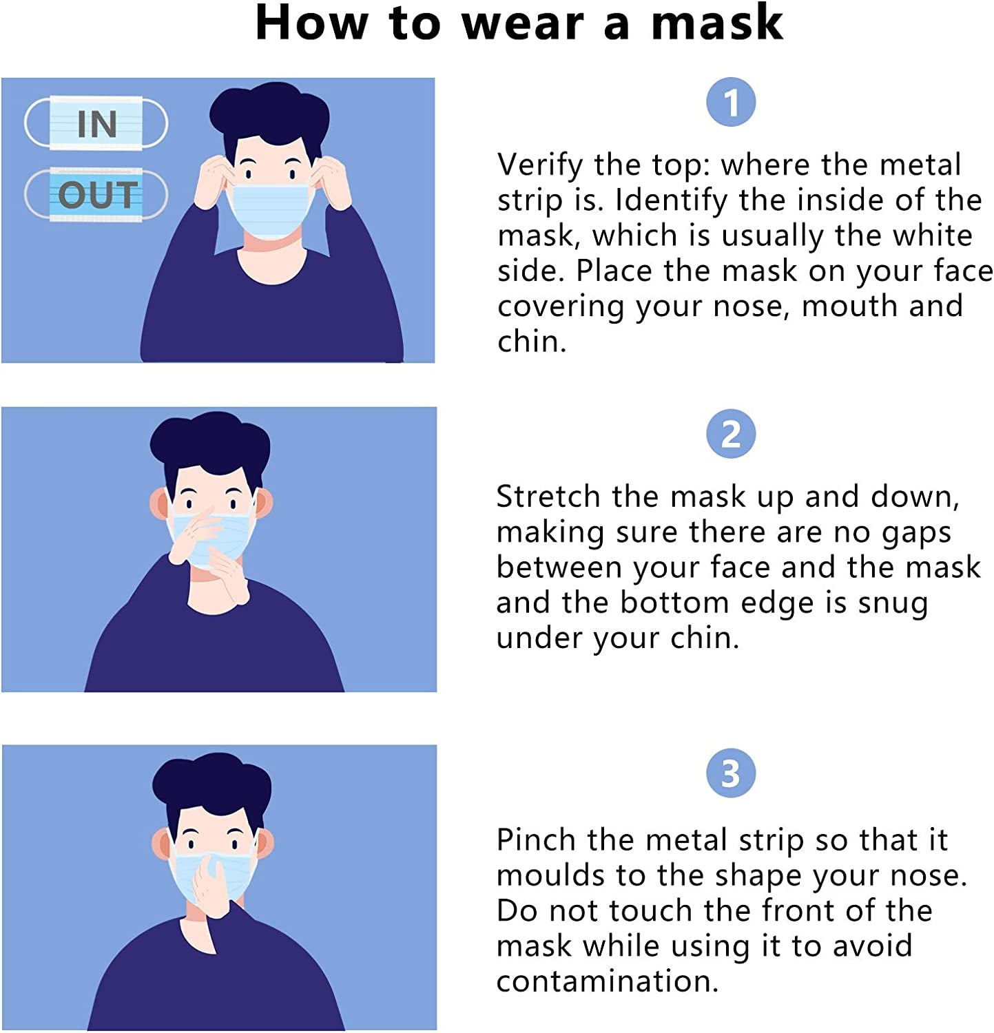 Disposable Face Mask, 100 PCS Black Masks, 3 Ply Protection Face Masks