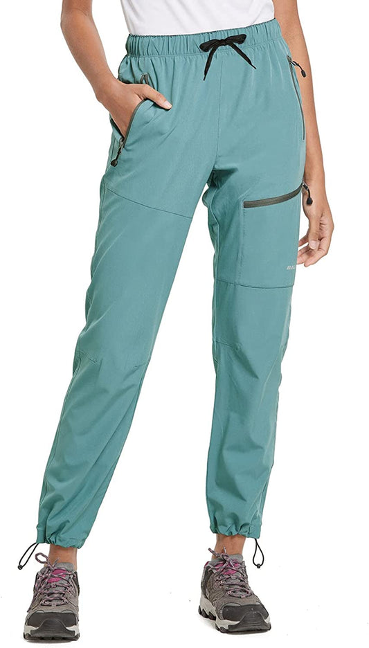 Women'S Hiking Pants Quick Dry Lightweight Water Resistant Elastic Waist Cargo Pants for All Seasons