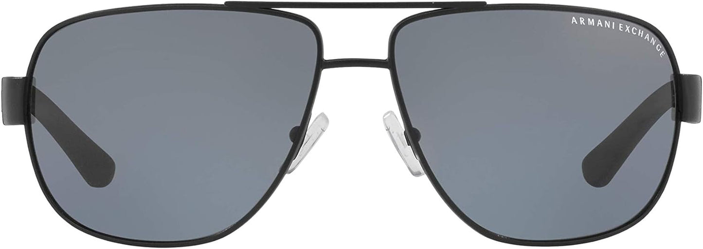 Armani Exchange Man Sunglasses Matte Black Frame, Grey Lenses, 62MM