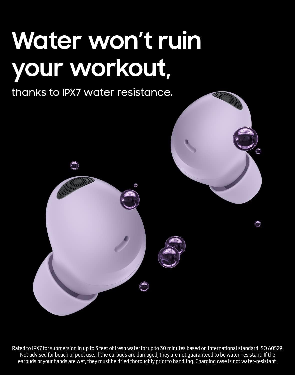 Samsung Galaxy Buds 2 Pro True Wireless Bluetooth Earbuds, Noise Cancelling, Hi-Fi Sound, 360 Audio, Comfort in Ear Fit, HD Voice, Conversation Mode, IPX7 Water Resistant, US Version, Bora Purple