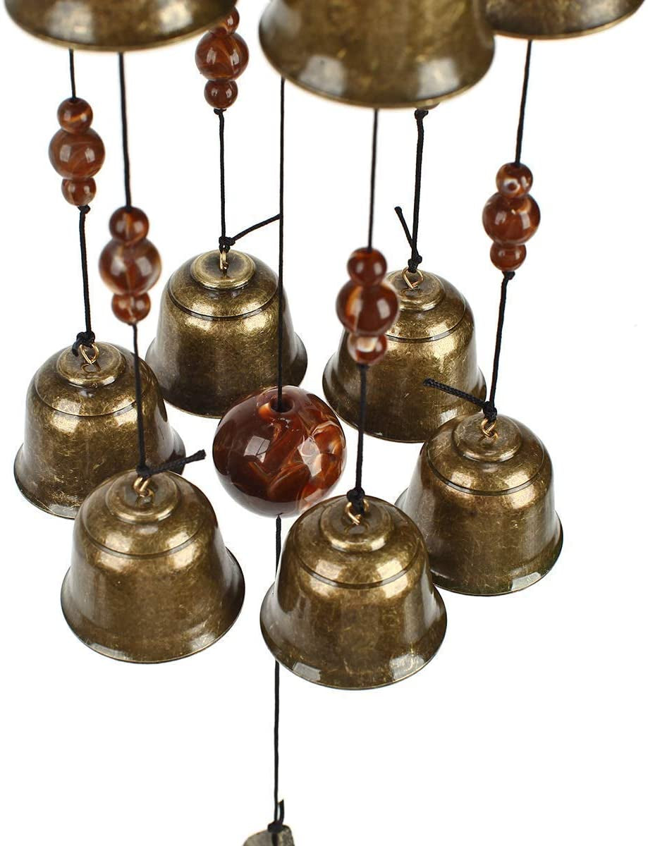 Gardenvy Bird Nest Wind Chime, Bird Bells Chimes with 12 Wind Bells for Glory Mother’S Love Gift, Garden Backyard Church Hanging Decor, Bronze