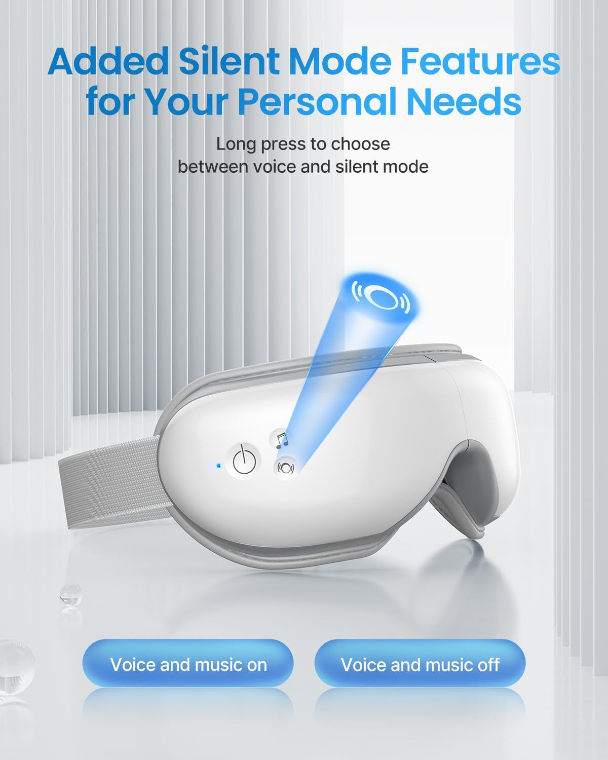 Eyeris 1 Eye Massager with Heat, Heated Eye Mask with Bluetooth Music for Migraine, Face Massager to Relax, Eye Care Device for Eye Strain, Eye Bags, Dry Eyes, Birthday Gifts