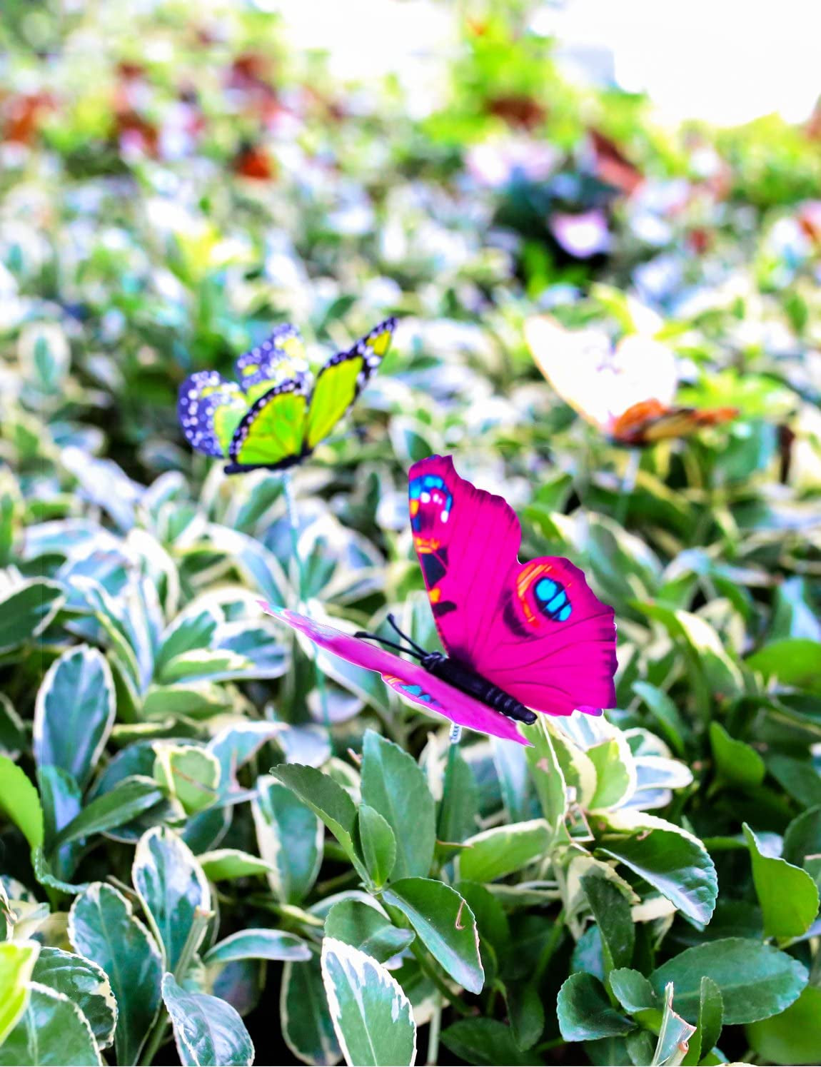 Butterfly Stakes, 50Pcs 11.5Inch Garden Butterfly Ornaments, Waterproof Butterfly Decorations for Indoor/Outdoor Yard, Patio Plant Pot, Flower Bed, Home Decoration