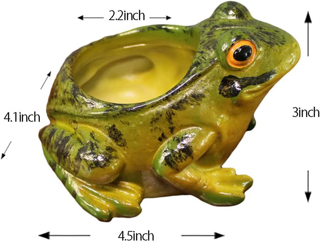 Resin Frog Shape Succulent Planter Pot Flower Pot Lifelike Frog Planter