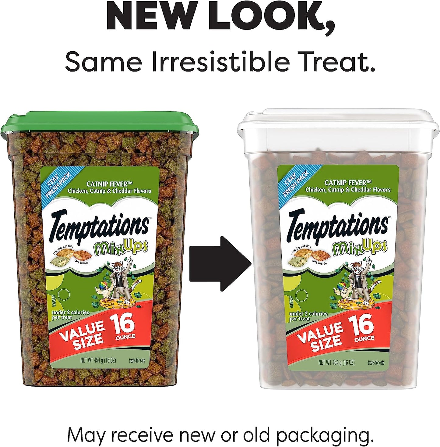 MIXUPS Crunchy and Soft Cat Treats Catnip Fever Flavor, 16 Oz. Tub