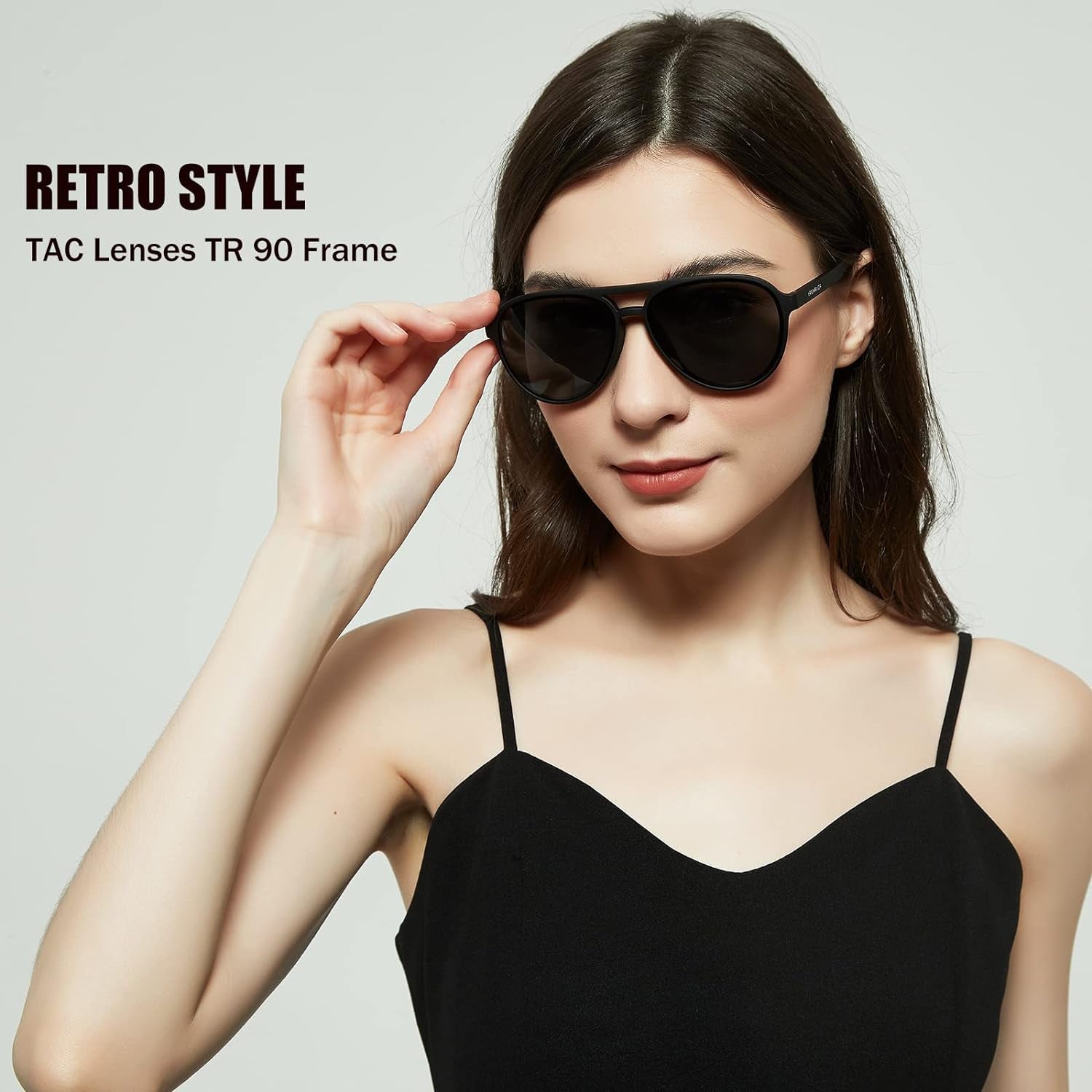 Lightweight TAC Polarized Tinted Classic Vintage Retro 70S Sunglasses, TR-90 Frame for Women Men, UV 400 Protection