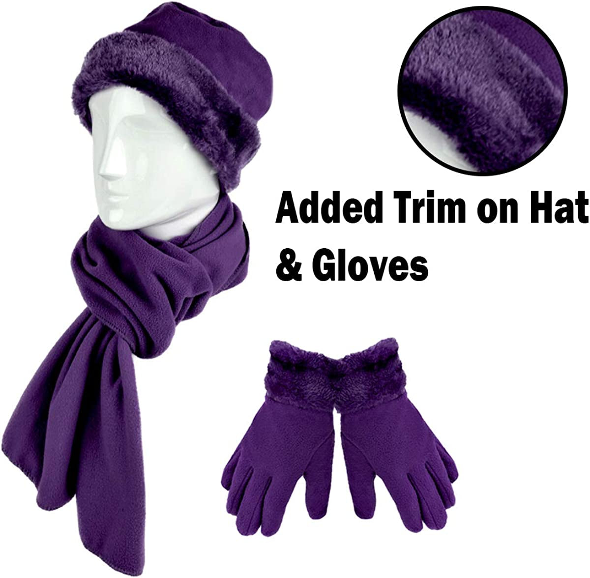 Women'S Warm Fleece Winter - Women'S Hat and Glove Set + Hats Gloves Scarves for Women
