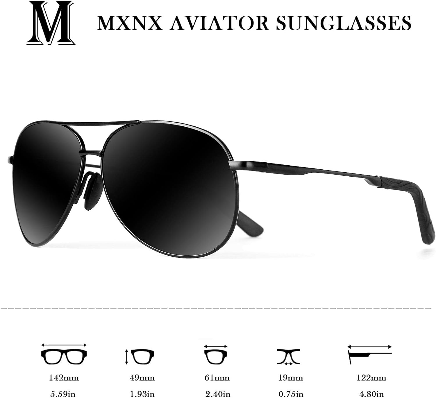 Aviator Sunglasses for Men Polarized Women UV Protection Lightweight Driving Fishing Sports Mens Sunglasses MX208