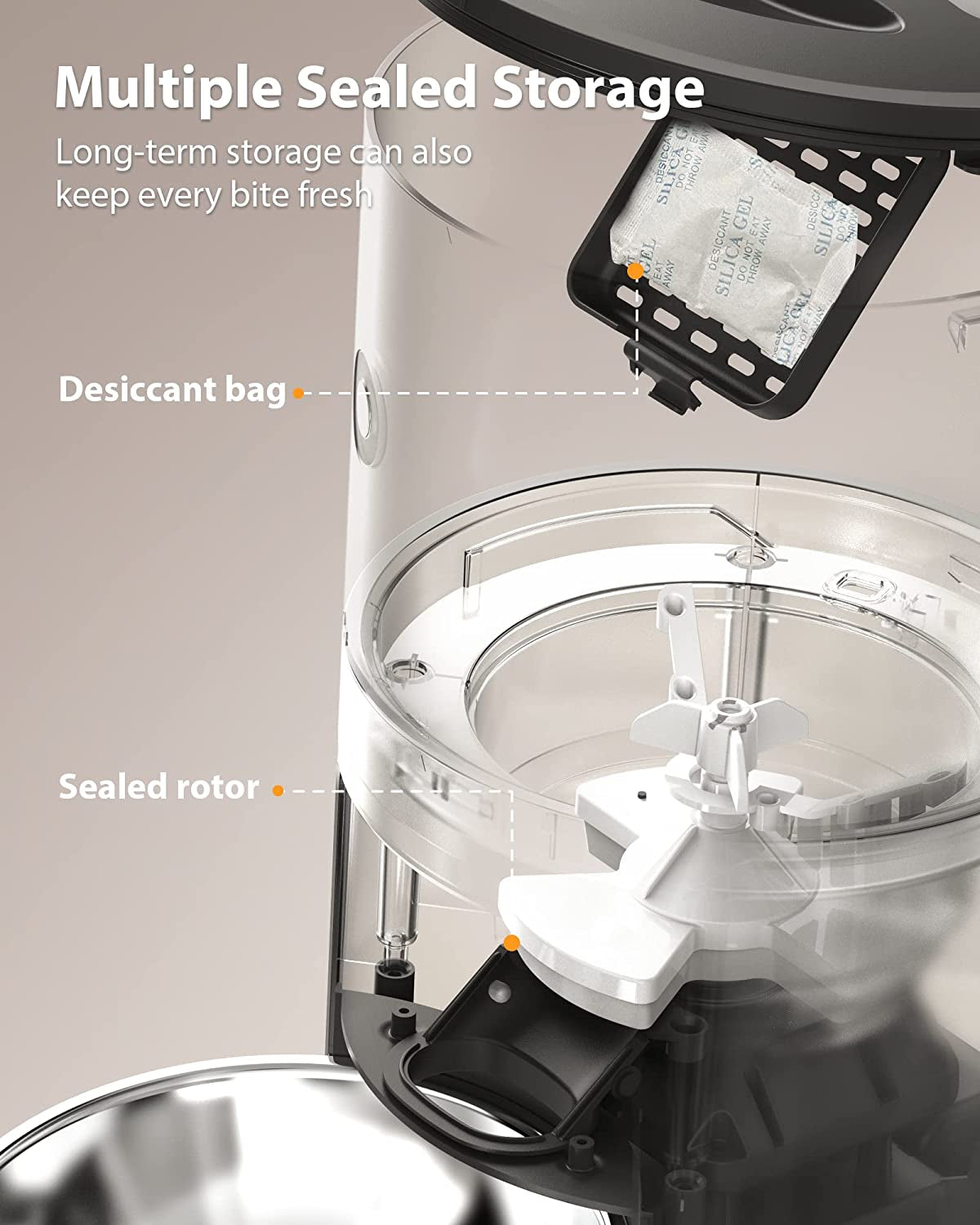 Automatic Cat Feeders with Timer - 4L Cat Food Dispenser of 6 Meals with 10S Voice Recorder and Desiccant Bag, Support Dual Power for Cats and Dogs