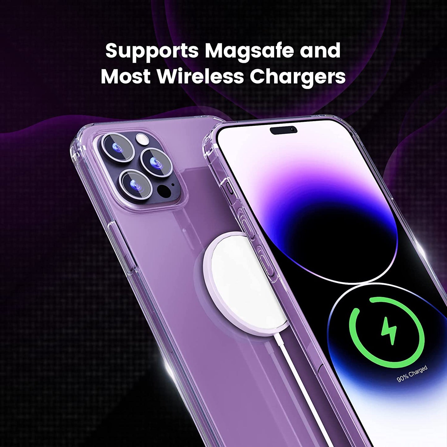 Designed for Iphone 14 Pro Max Case - Crystal Clear Shockproof Protection with PC Back & TPU Bumpers - Magsafe Compatible - Non-Yellowing & Non-Slip Iphone 14 Pro Max Clear Case