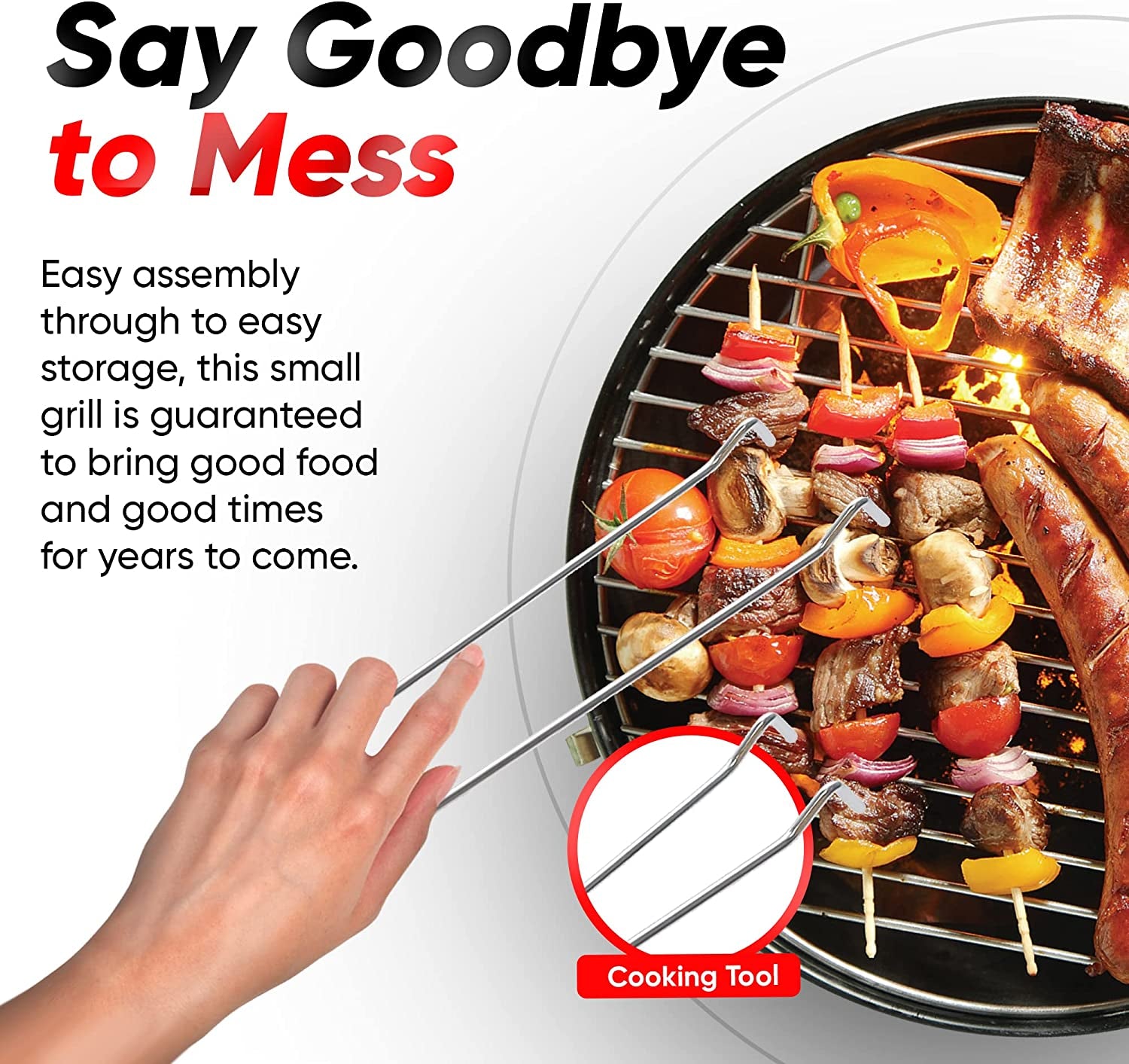 Gas One – 14-Inch Portable Barbecue Grill with 3-Point Locking Lid for Heat Preservation – Dual Venting System – Small Charcoal Grill for Backyard, Camping, Boat