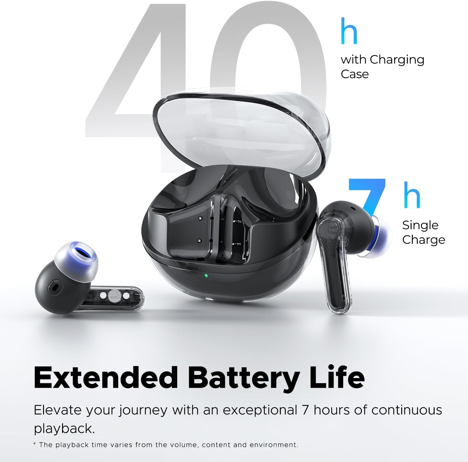 Clear Wireless Earbuds Inexpensive Earbuds, Bluetooth 5.3 Ear Buds 12Mm Drivers 2 Mic with ENC, Clear Calls with Deep Bass, Game Mode, 40H Playtime, IPX4, APP Customize EQ