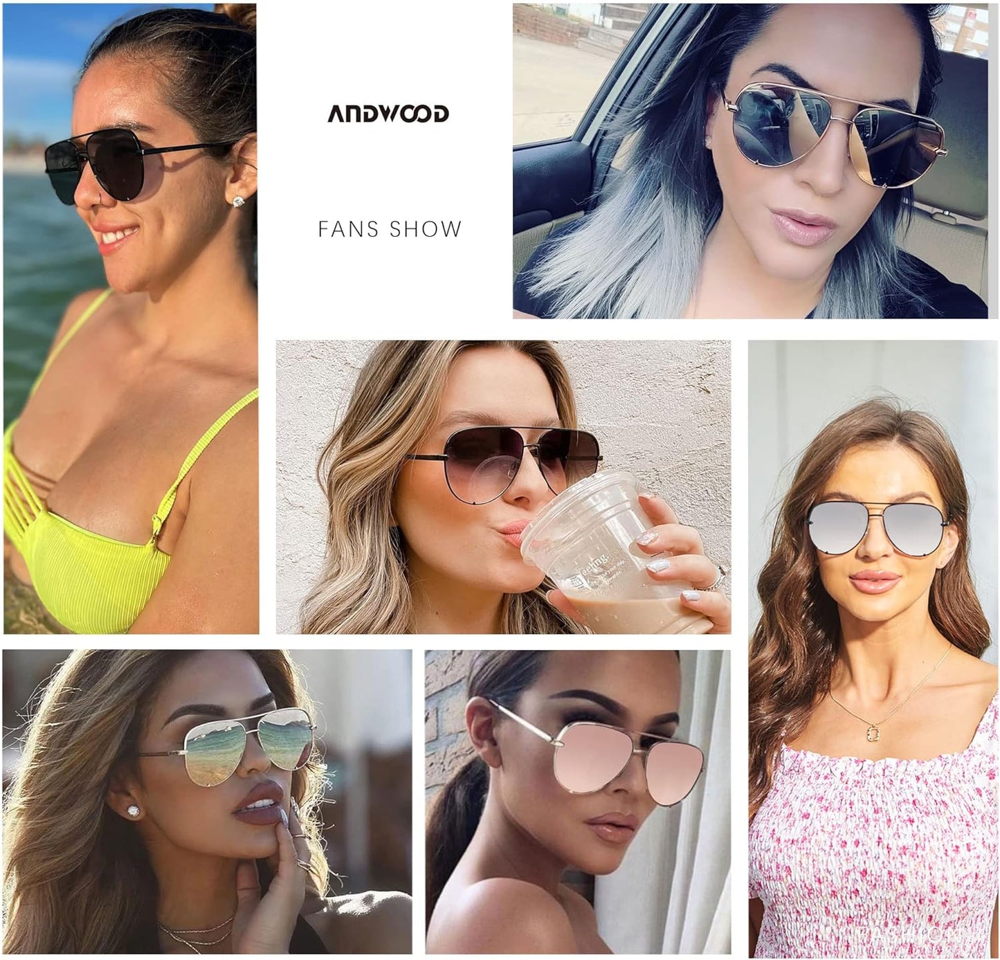 Oversized Aviator Sunglasses for Women Men Big Large UV Protection Fashion Sun Glasses