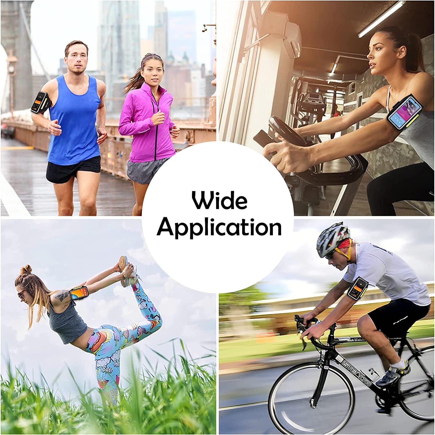 Running Armband with Airpods Bag Cell Phone Armband for Iphone 14 13 Pro 14 plus 12 11 XR XS, Galaxy S20/S10 Water Resistant Sports Phone Holder Case & Zipper Slot Car Key Holder for 6.5 Inch Phone