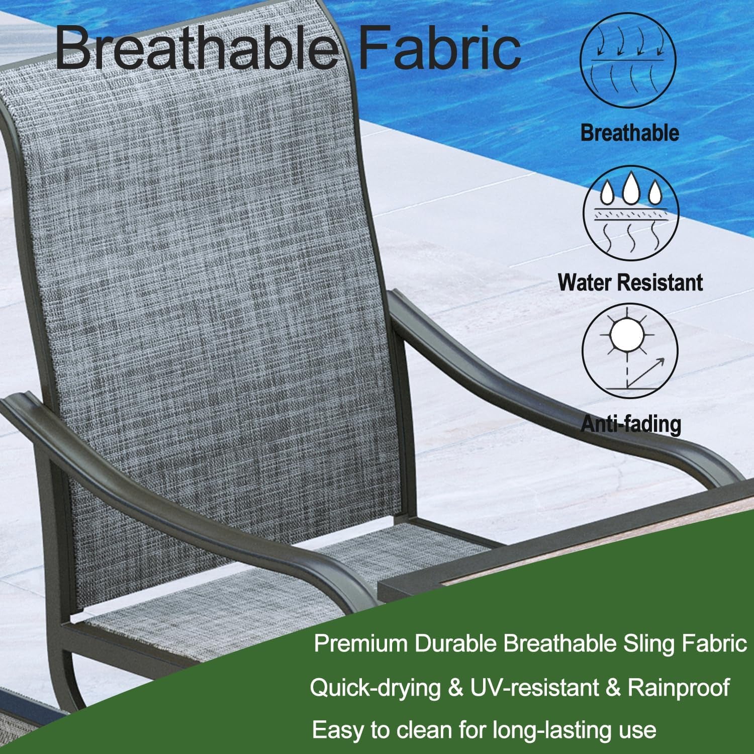 2 Pieces Patio Metal Dining Swivel Chairs Bistro Backyard Rocker Chairs Weather Resistant Garden Outdoor Furniture