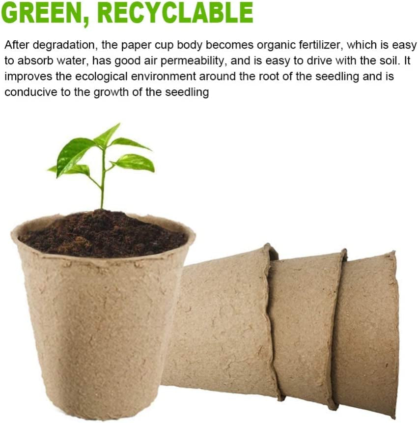 10 Pack Peat Pots Plant Seed Starter Kit, 3 Inch round Plant Starter Pots Seedling Trays Garden Germination Tray Biodegradable Seed Starter Kit for Vegetables, Herbs, Fruits, Flowers