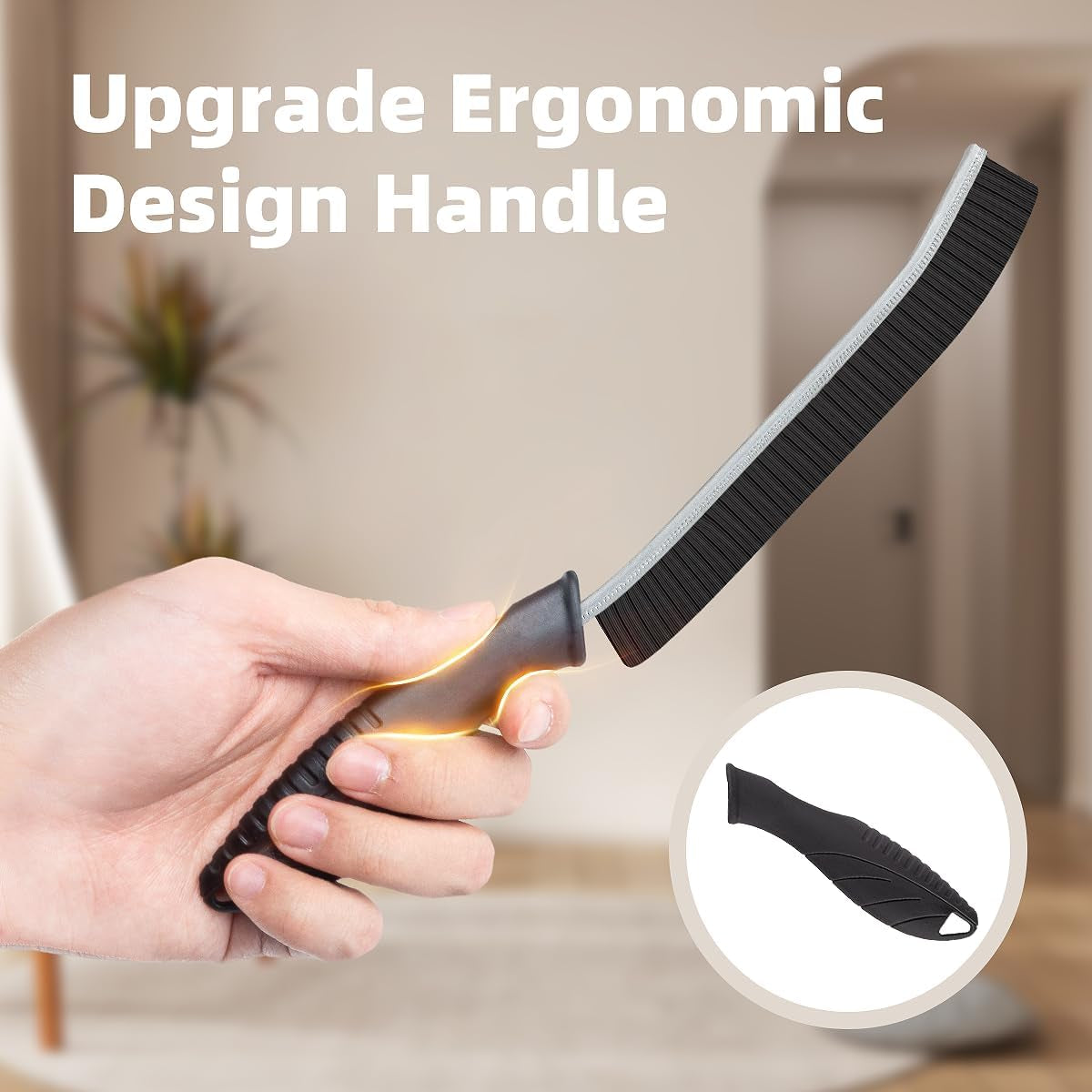 Hard Bristle Crevice Cleaning Brush - Multifunctional Gap Cleaning Brush, Cleaning Tools for Household Use, Home, Kitchen, Bathroom, Window, Vehicle, Faucets, Toilet, Grout (Black Handles)