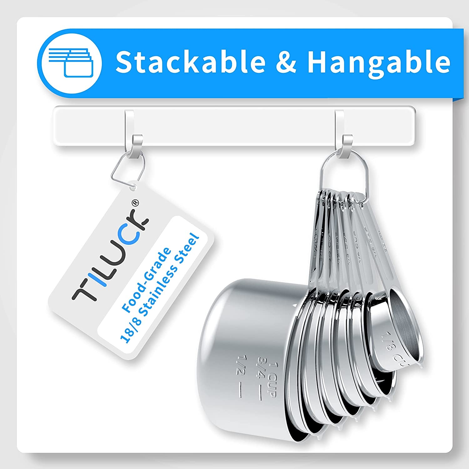 Stainless Steel Measuring Cups & Spoons Set, Cups and Spoons,Kitchen Gadgets for Cooking & Baking (7+6)