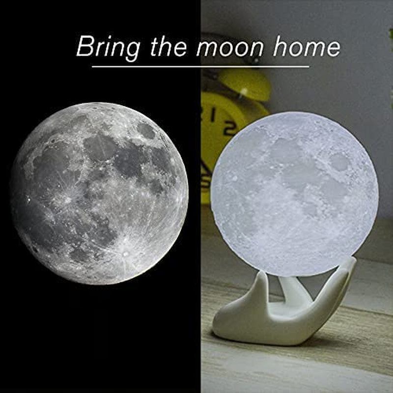 Moon Lamp Balkwan 3.5 Inches 3D Printing Moon Light Uses Dimmable and Touch Control Design