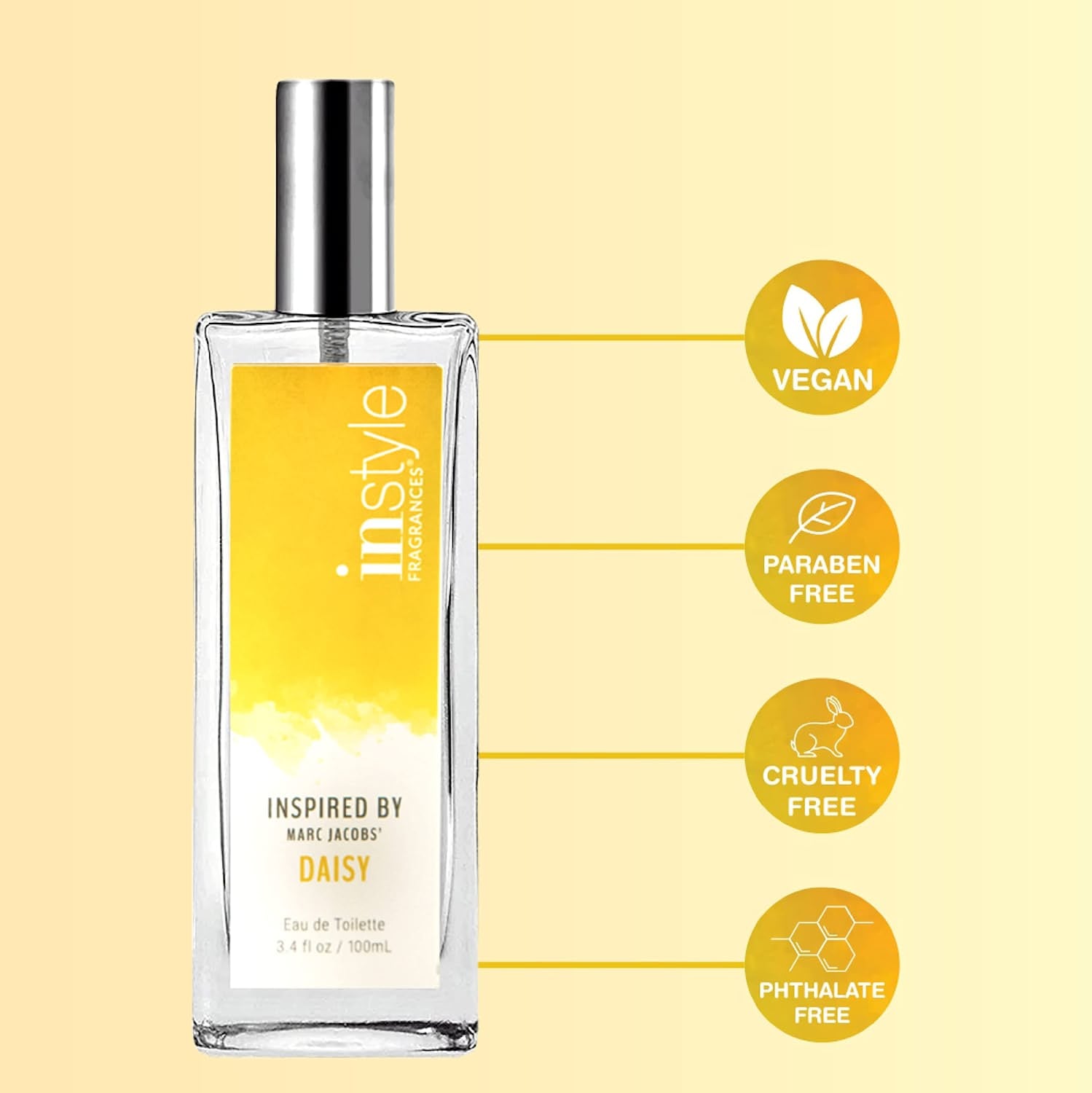 | Inspired by Marc Jacobs' Daisy | Women’S Eau De Toilette | Vegan, Paraben & Phthalate Free | Never Tested on Animals | 3.4 Fl Oz